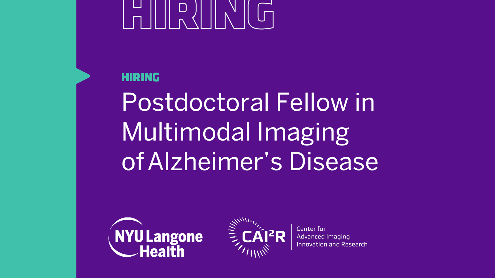 Postdoctoral Fellow in Multimodal Imaging of Alzheimer's Disease