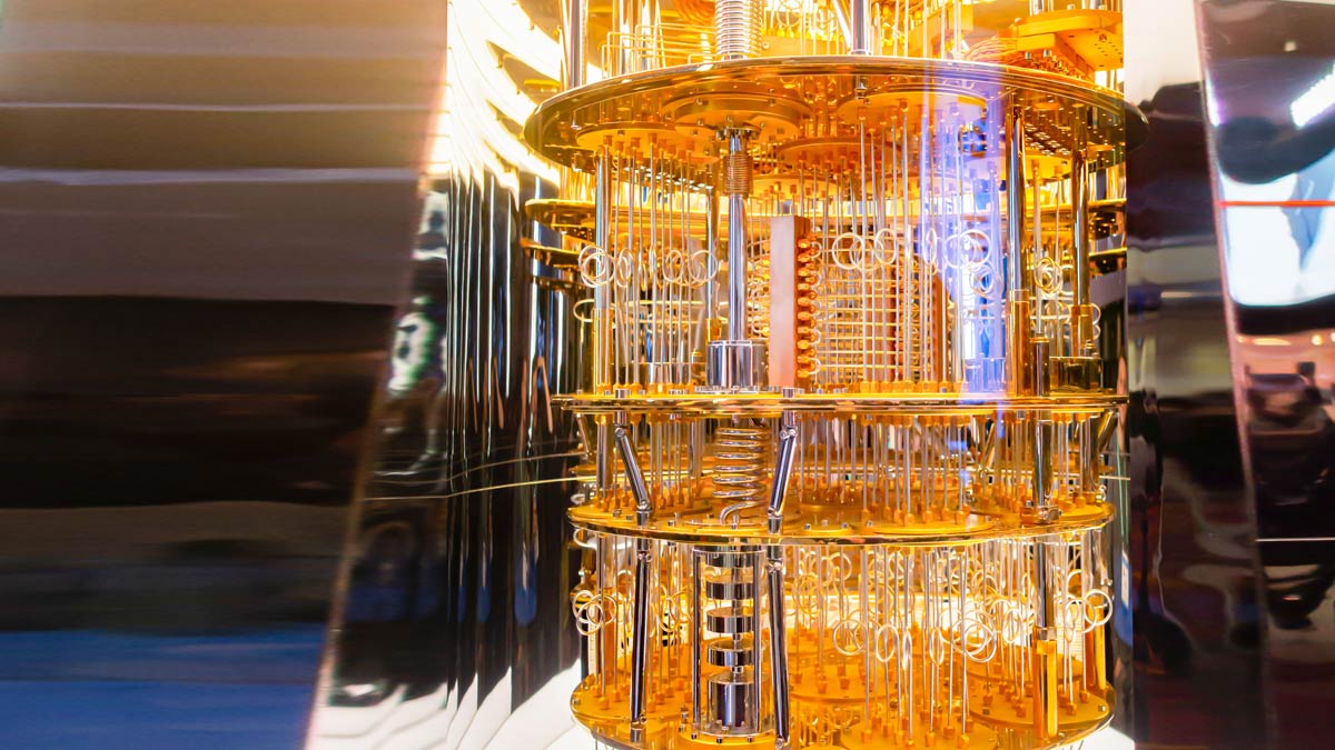Photo: IBM Q System One quantum computer.