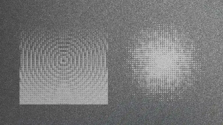 Illustration: abstract patterns on noisy background.