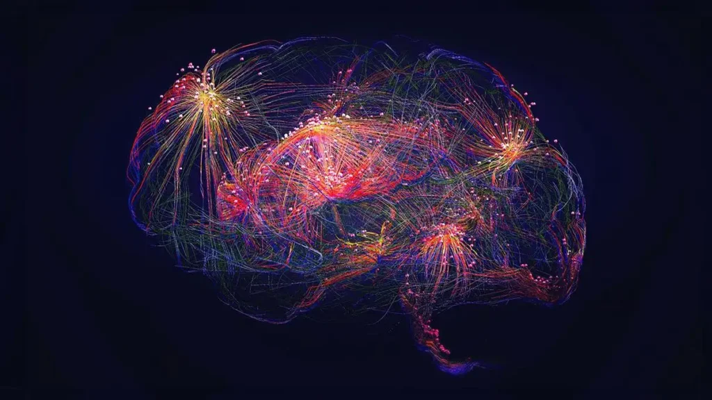Illustration: neural connections in the brain.