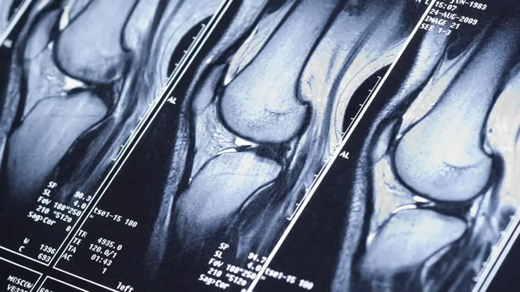Series of MR images of the knee.