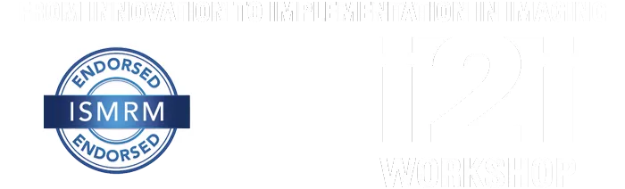 Logo of the i2i Workshop with an ISMRM-endorsed seal.